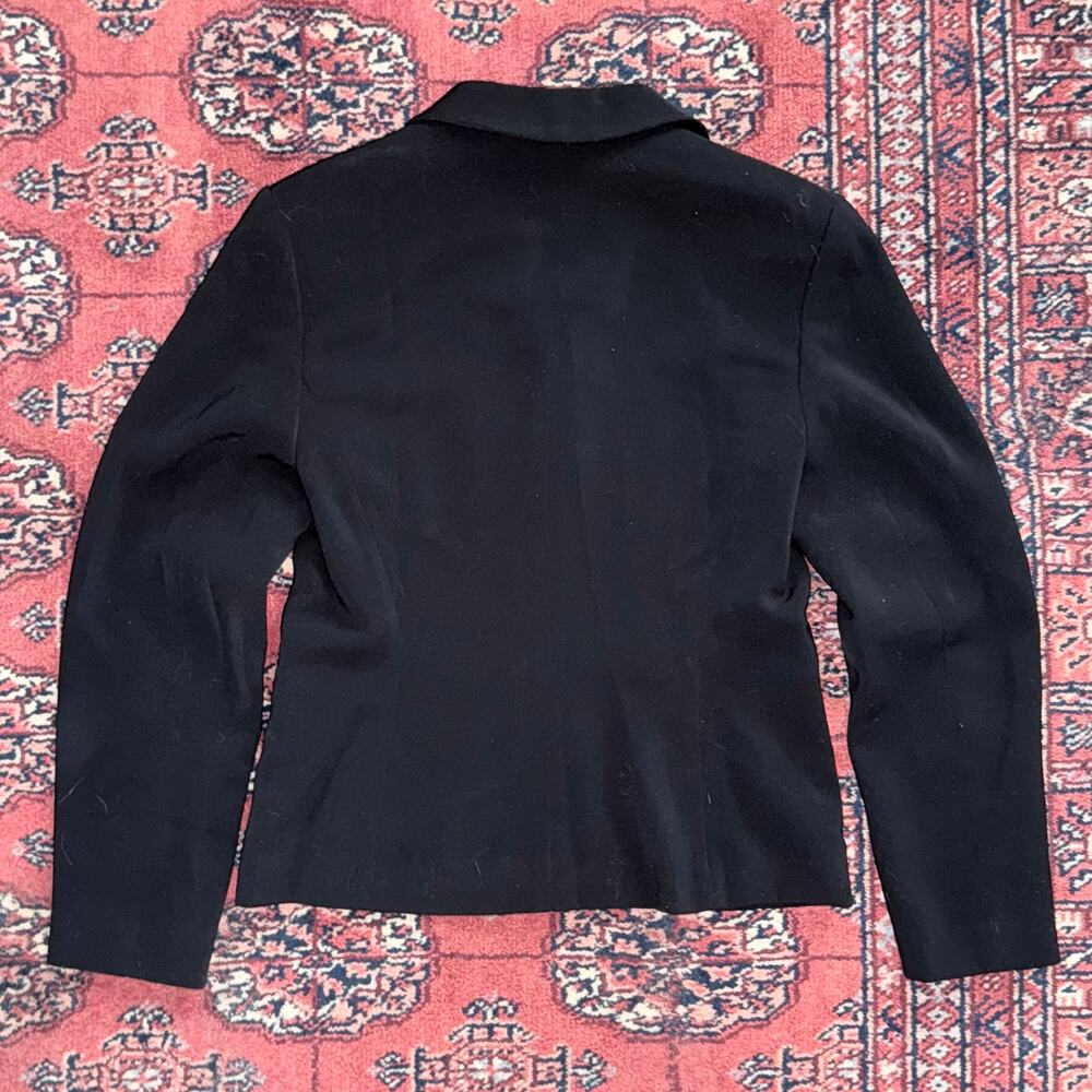 Nordstrom Caslon 2-Pc. Solid Black Polyester Skirt Suit Size 2P - Picture 4 of 11